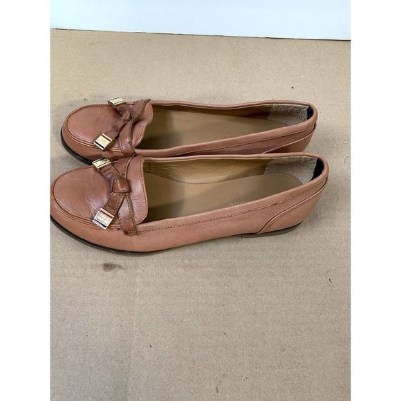 Tommy Hilfiger women LETYAN Brown leather slide on loafers 7M - Picture 2 of 5